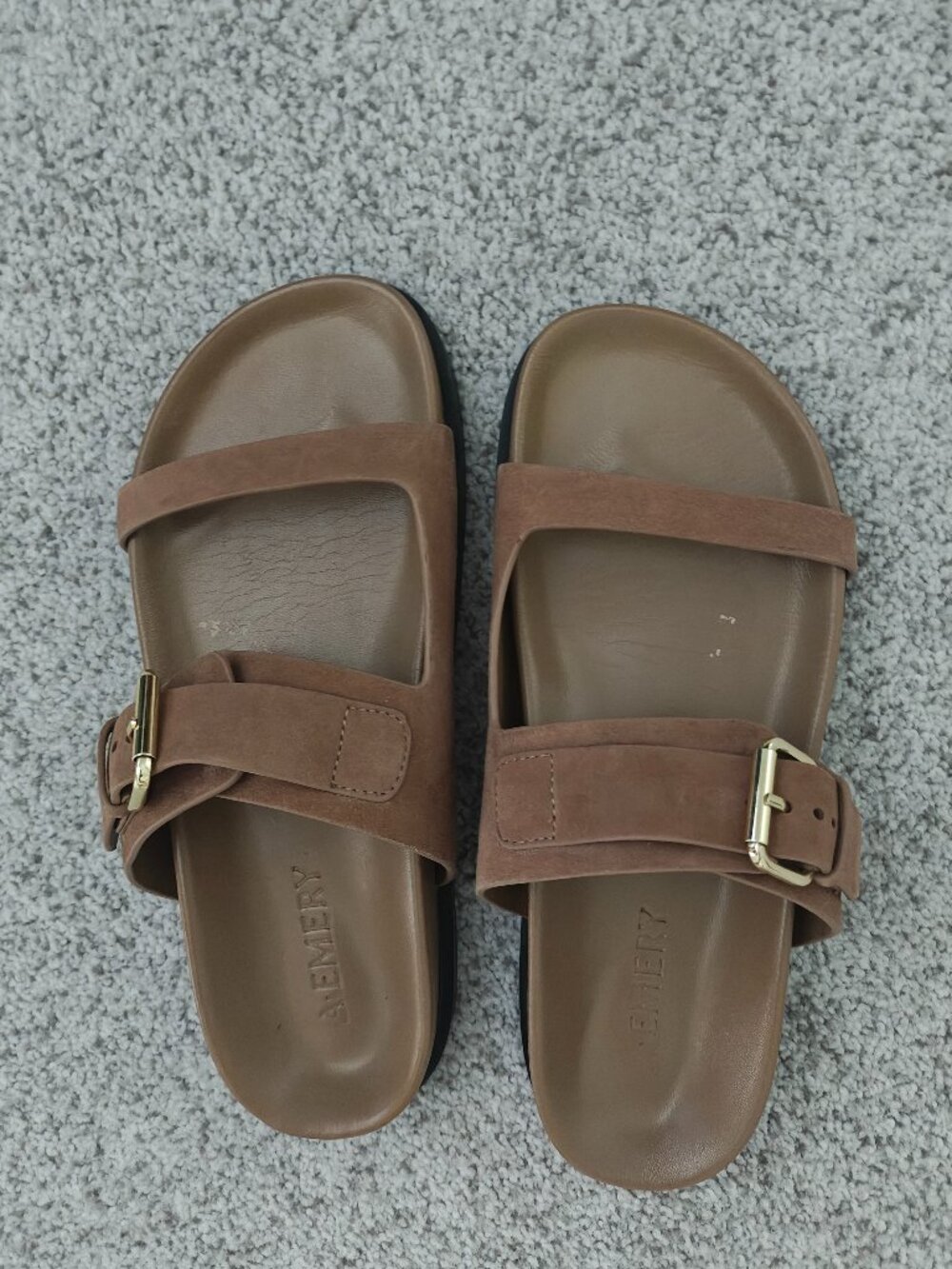 A.Emery Tan Suede Shel Sandals Size 39